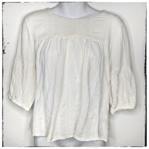 Lucky Brand Boho Festival Puff Sleeve Crop-top M